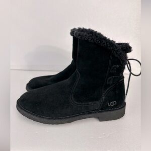UGG Australia size 9 Naiyah suede shearling winter boots black NEW AUTHENTIC